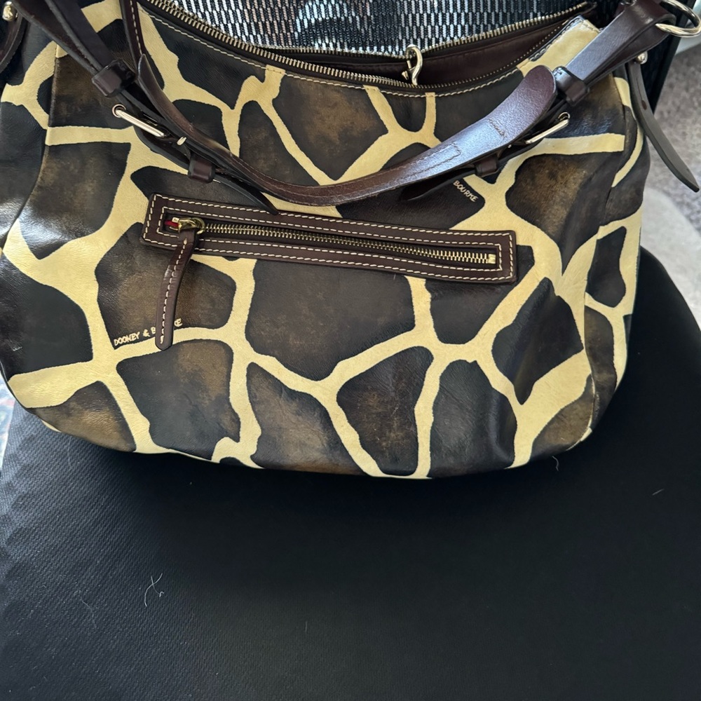 Dooney & Bourke chocolate leather camp bag